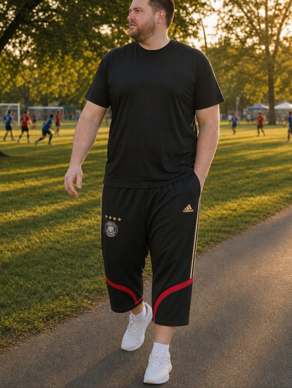 Adidas Vintage 3/4 Pants — Germany National Team Black Athletic Pants